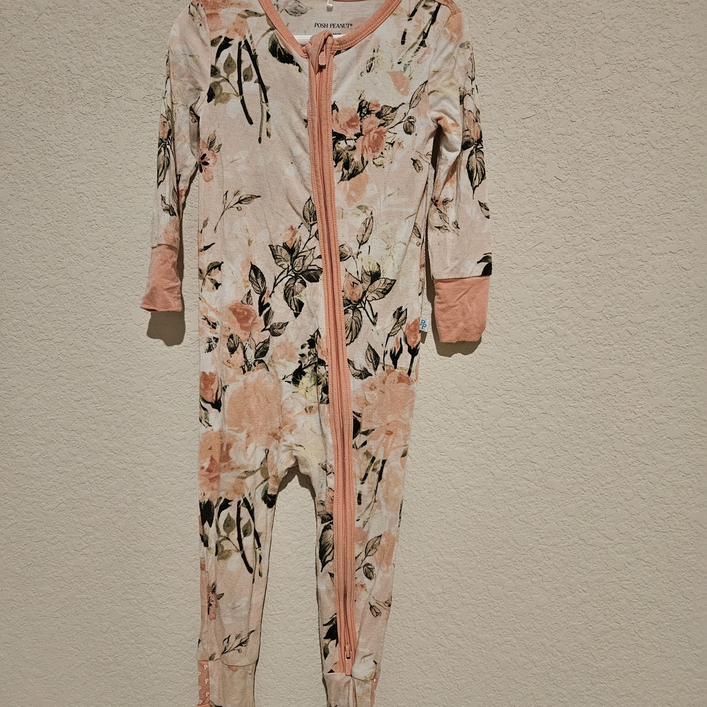 Posh Peanut Peach Floral Onesie